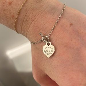 Genuine Silver Tiffany’s Heart Charm Bracelet